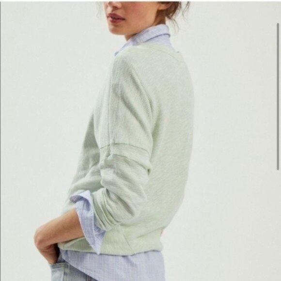 Anthropologie Lime Green Lightweight Long Sleeve Top - Picture 4 of 7